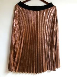 Alfani copper metallic pleated skirt